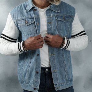 #11 G-Dragon Men's Denim Jeans Blue Jacket - Large Size